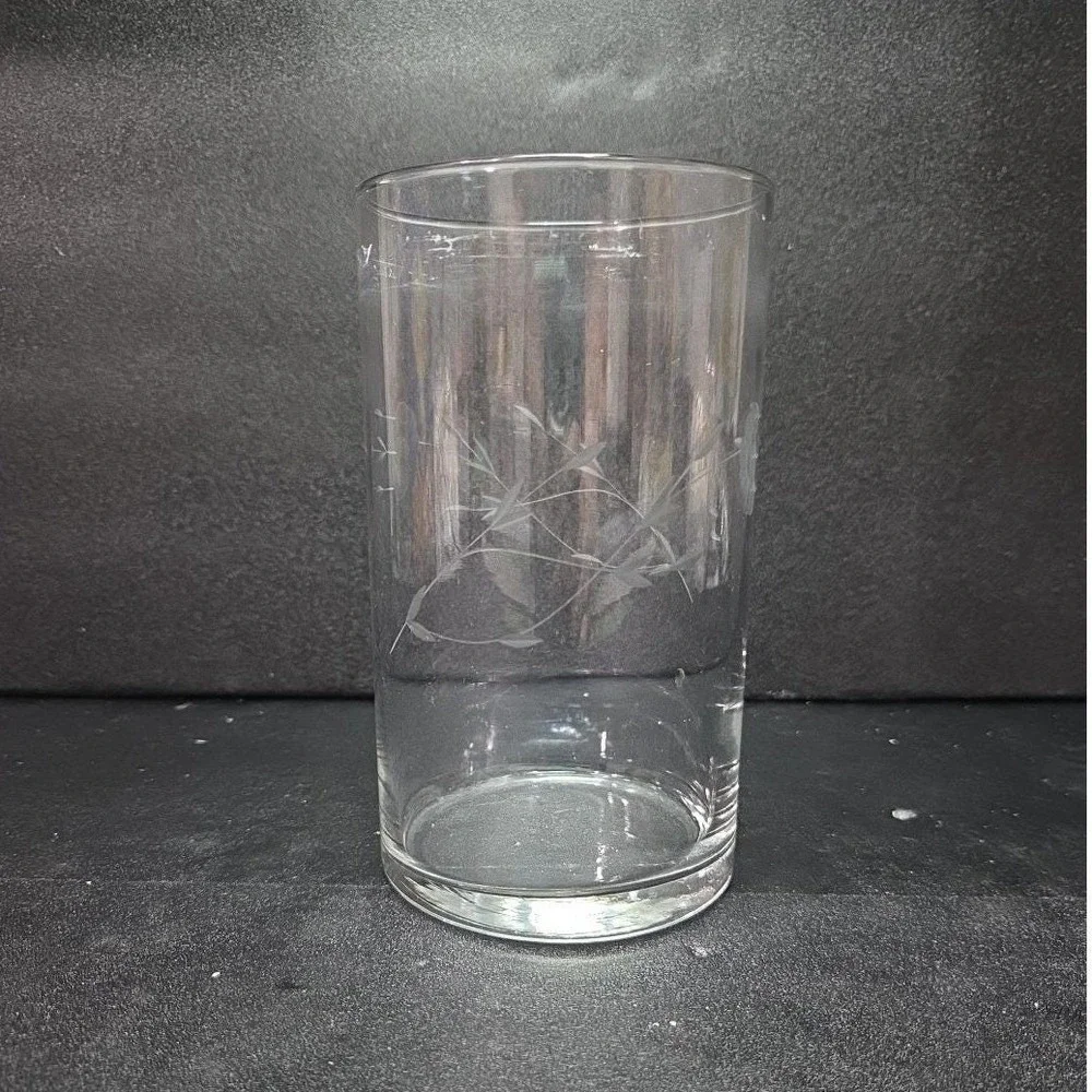Princess House Heritage Vase, Etched‎ Floral Clear Glass, Vintage Flower Vessel